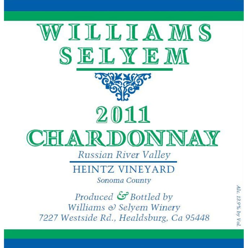 Williams Selyem Heintz Vineyard Chardonnay 2011 Front Label
