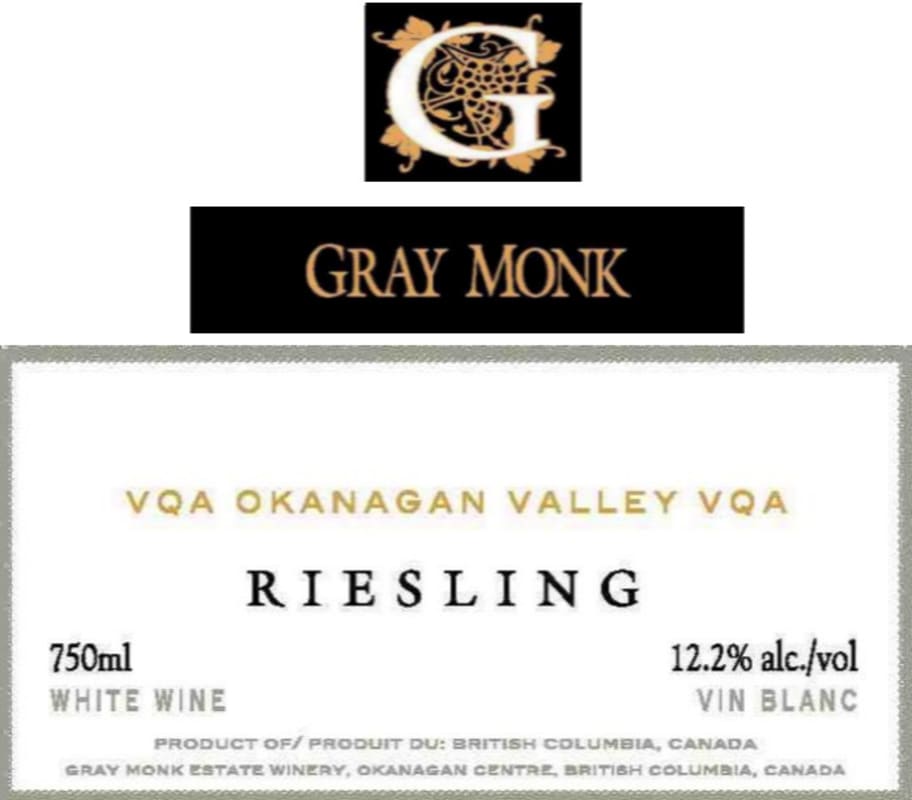 Gray Monk Riesling 2009 Front Label