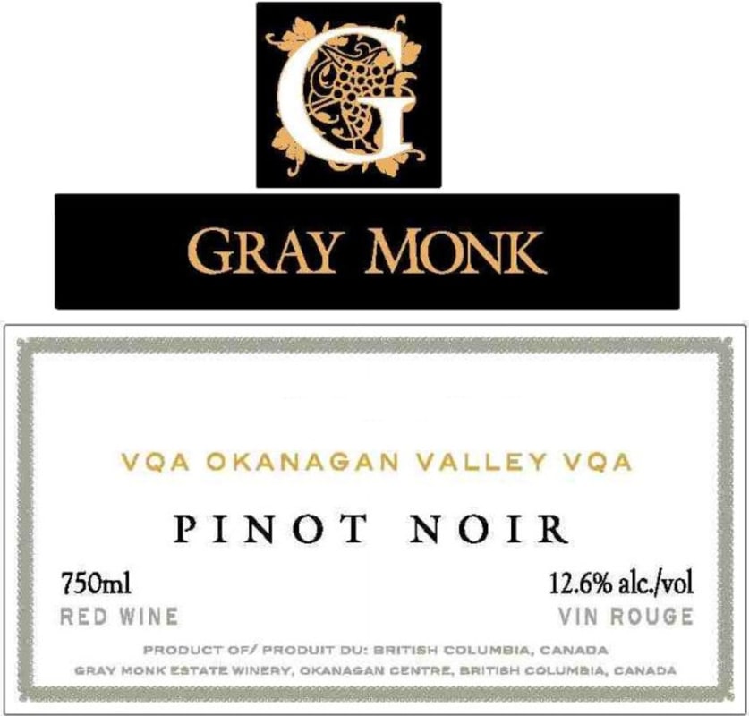 Gray Monk Pinot Noir 2005 Front Label