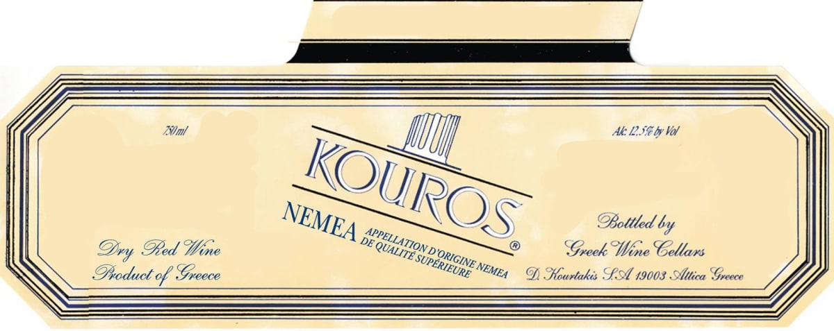D. Kourtakis by Greek Wine Cellars Kouros Red 2012 Front Label