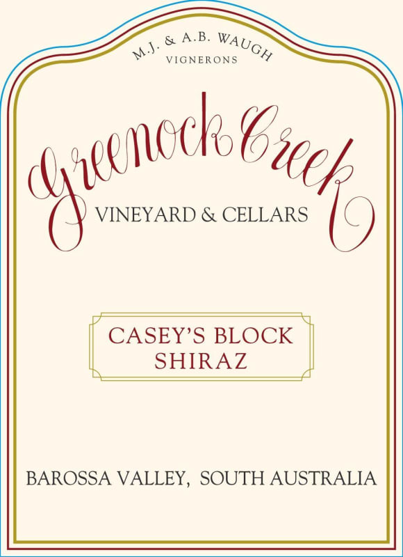 Greenock Creek Casey's Block Shiraz 2014 Front Label