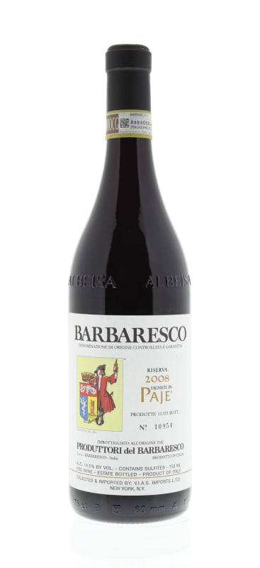 Produttori del Barbaresco Barbaresco Paje Riserva 2008 Front Bottle Shot