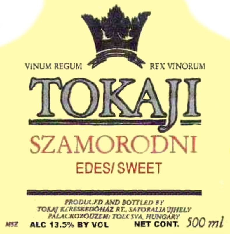 Grof Degenfeld Tokaji Edes Sweet Szamorodni 2013 Front Label