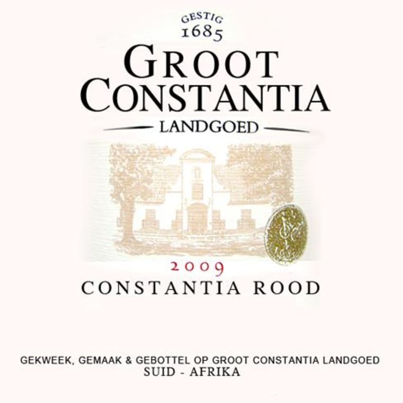 Groot Constantia Rood 2009 Front Label