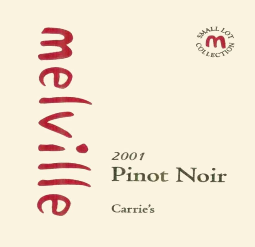 Melville Small Lot Collection Carrie's Pinot Noir 2001 Front Label