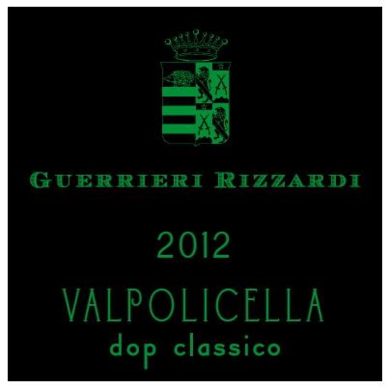 Rizzardi Valpolicella Classico 2012 Front Label