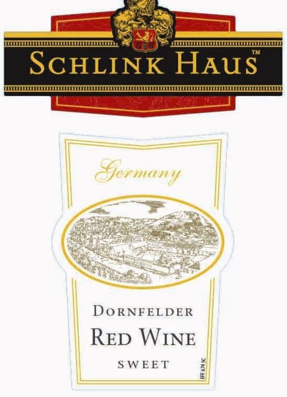 Schlink Haus Dornfelder Sweet Red Wine 2015 Front Label