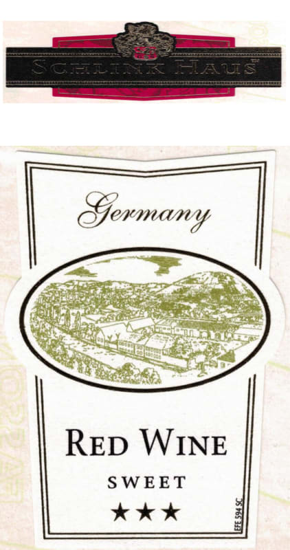Schlink Haus Dornfelder Sweet Red Wine 2011 Front Label