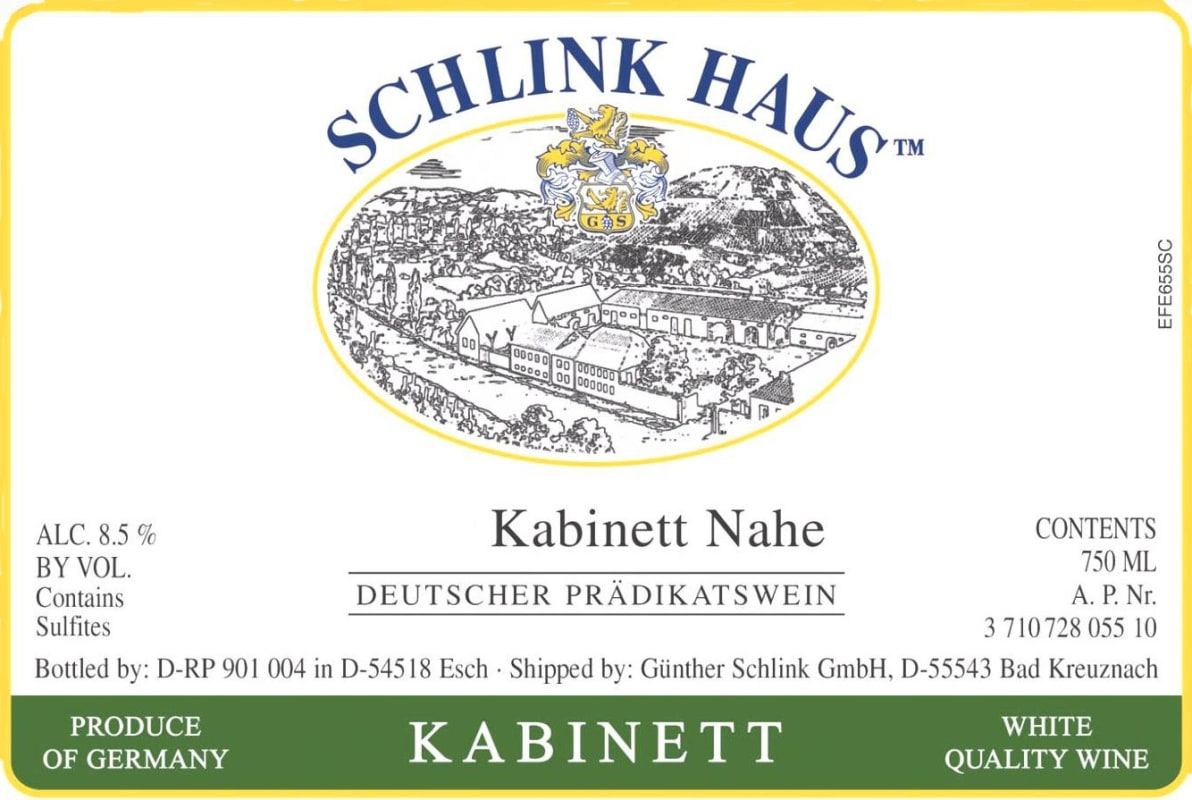Schlink Haus Kabinett Nahe 2012 Front Label