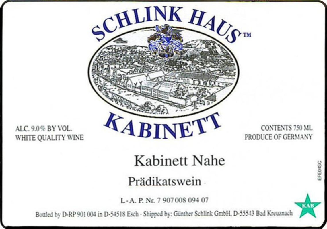 Schlink Haus Kabinett Nahe 2014 Front Label