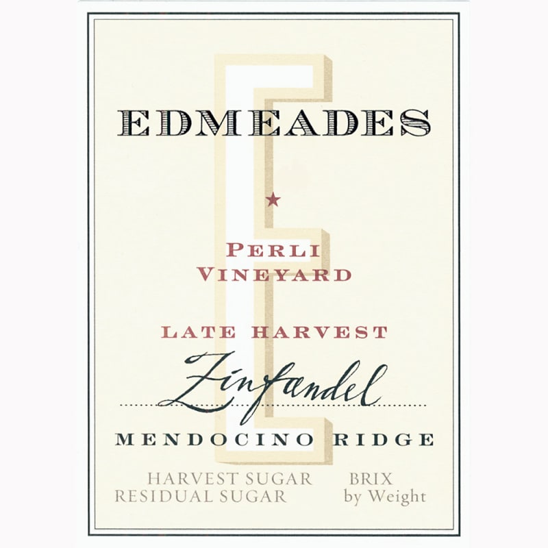 Edmeades Perli Late Harvest Zinfandel (375ML half-bottle) 2010 Front Label