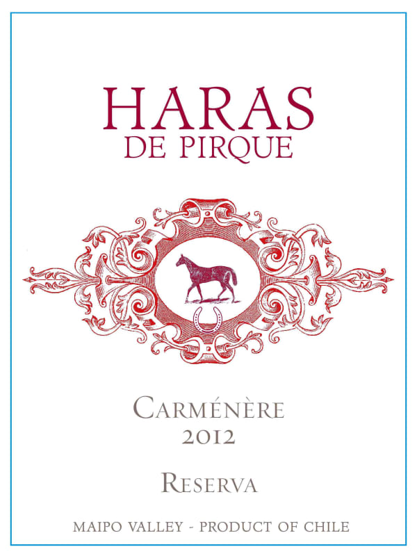 Haras de Pirque Reserva Carmenere 2012 Front Label