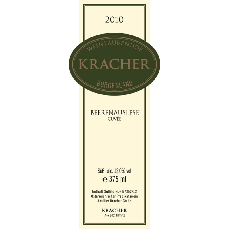 Kracher Cuvee Beerenauslese (375ML half-bottle) 2010 Front Label