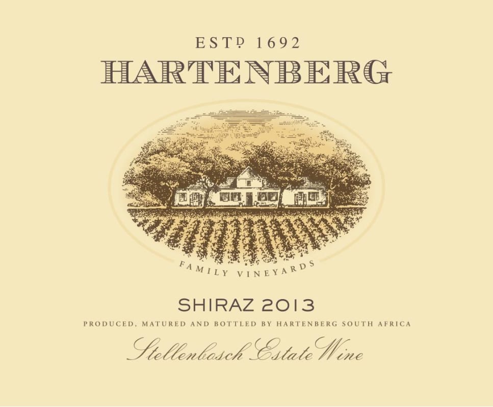 Hartenberg Shiraz 2013 Front Label