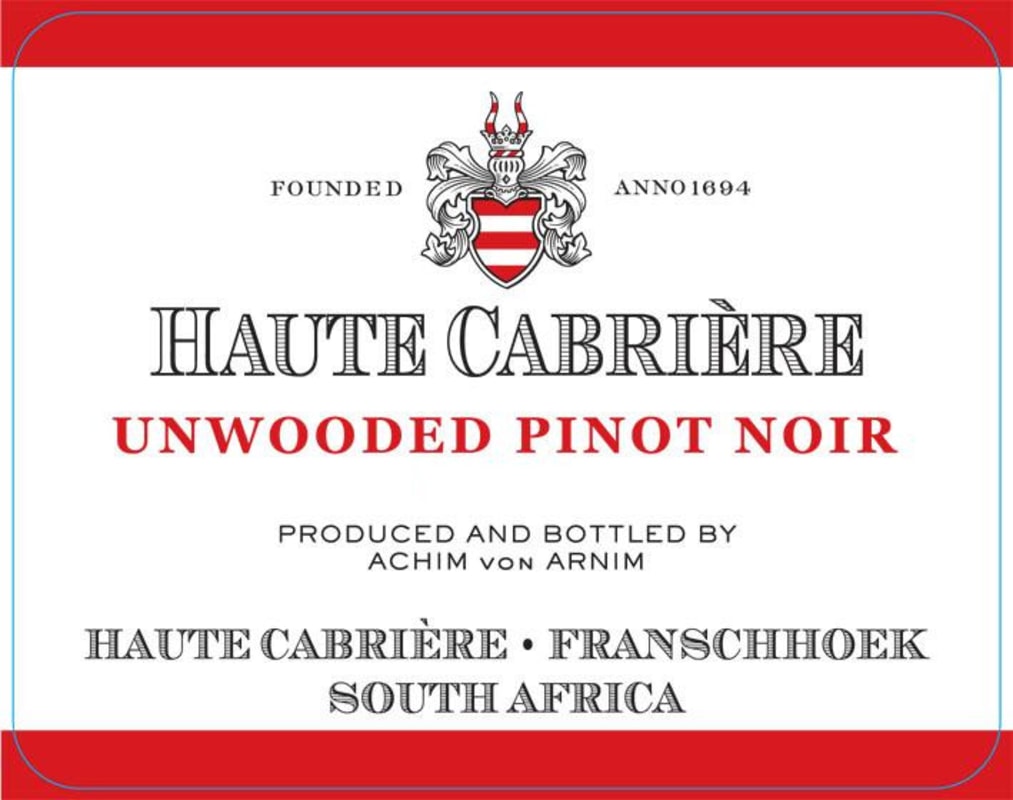 Cabriere Unwooded Pinot Noir 2013 Front Label