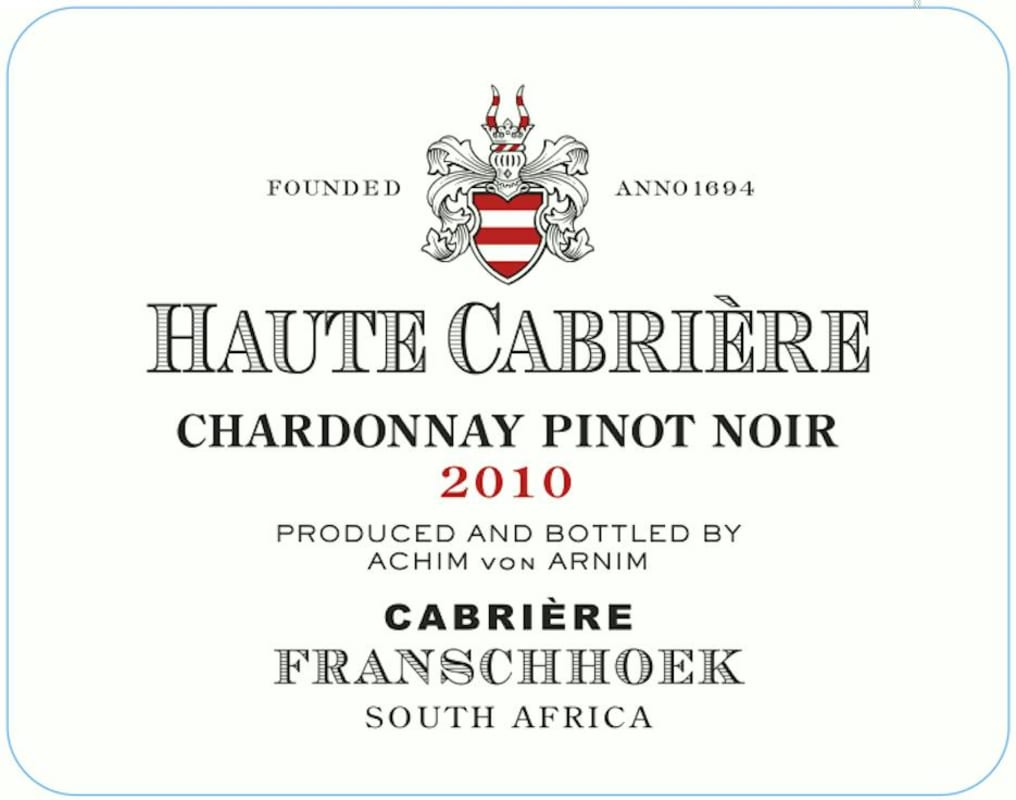 Cabriere Chardonnay Pinot Noir 2010 Front Label