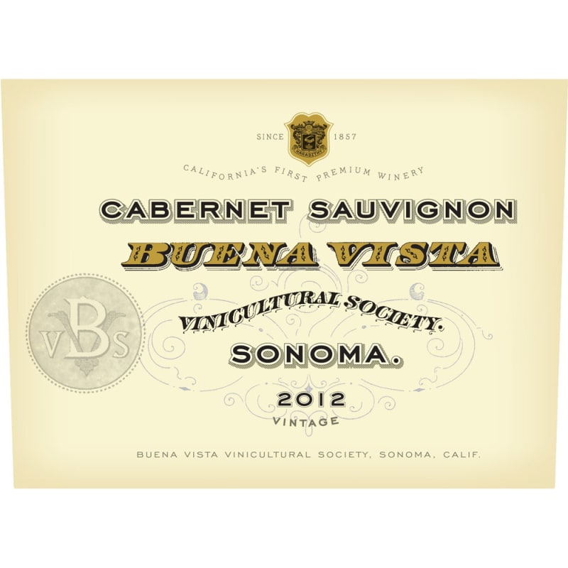 Buena Vista Sonoma Cabernet Sauvignon 2012 Front Label