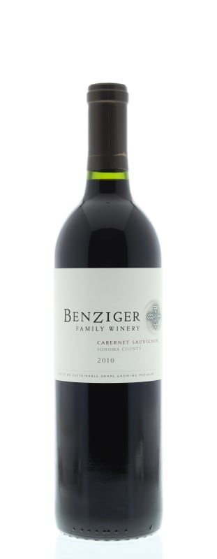 Benziger Sonoma County Cabernet Sauvignon 2010 Front Bottle Shot