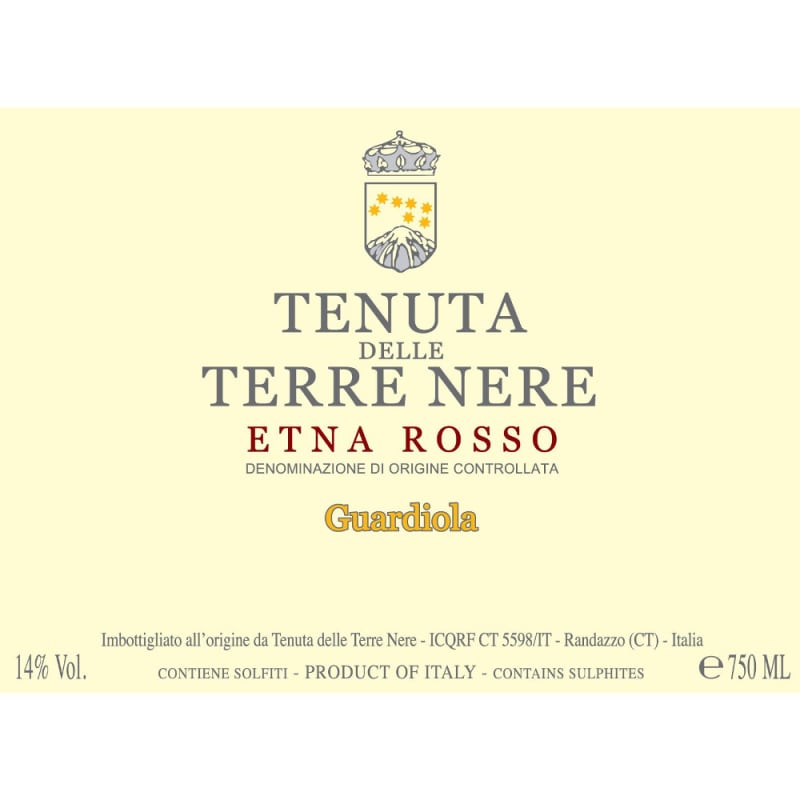 Tenuta delle Terre Nere Etna Rosso Guardiola 2010 Front Label