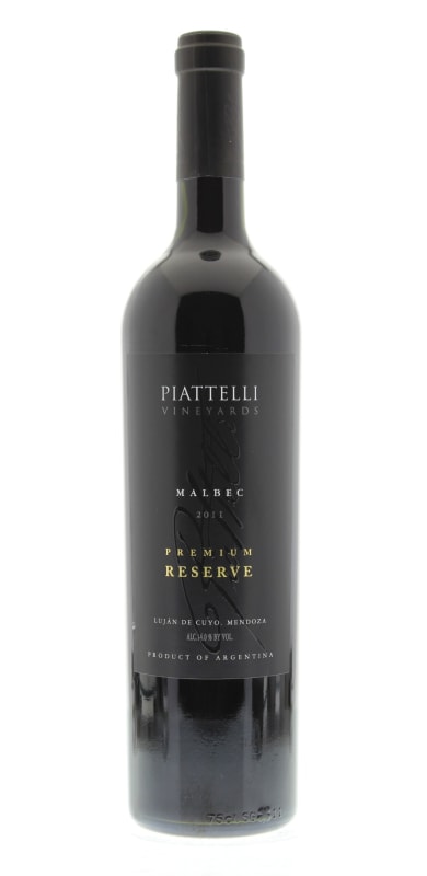 Piattelli Premium Reserve Malbec 2011 Front Bottle Shot