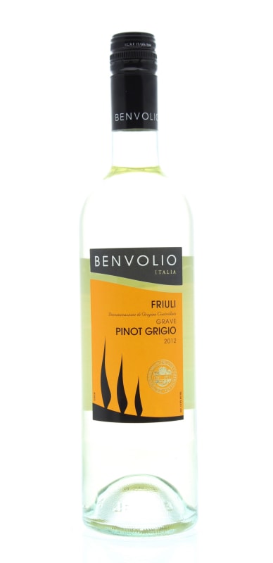 Benvolio Pinot Grigio 2012 Front Bottle Shot