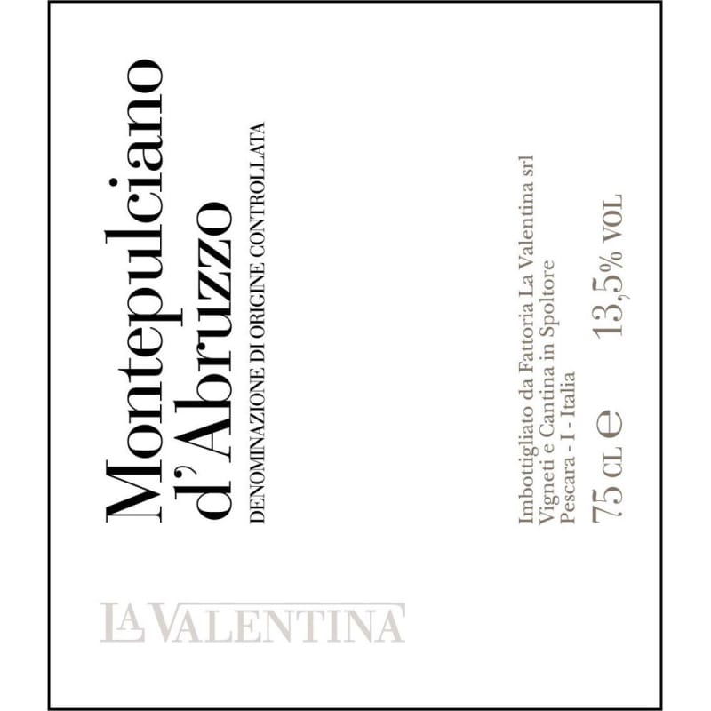 La Valentina Montepulciano d'Abruzzo 2010 Front Label