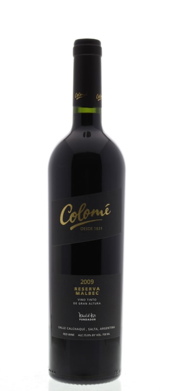 Bodega Colome Reserva Malbec 2009 Front Bottle Shot