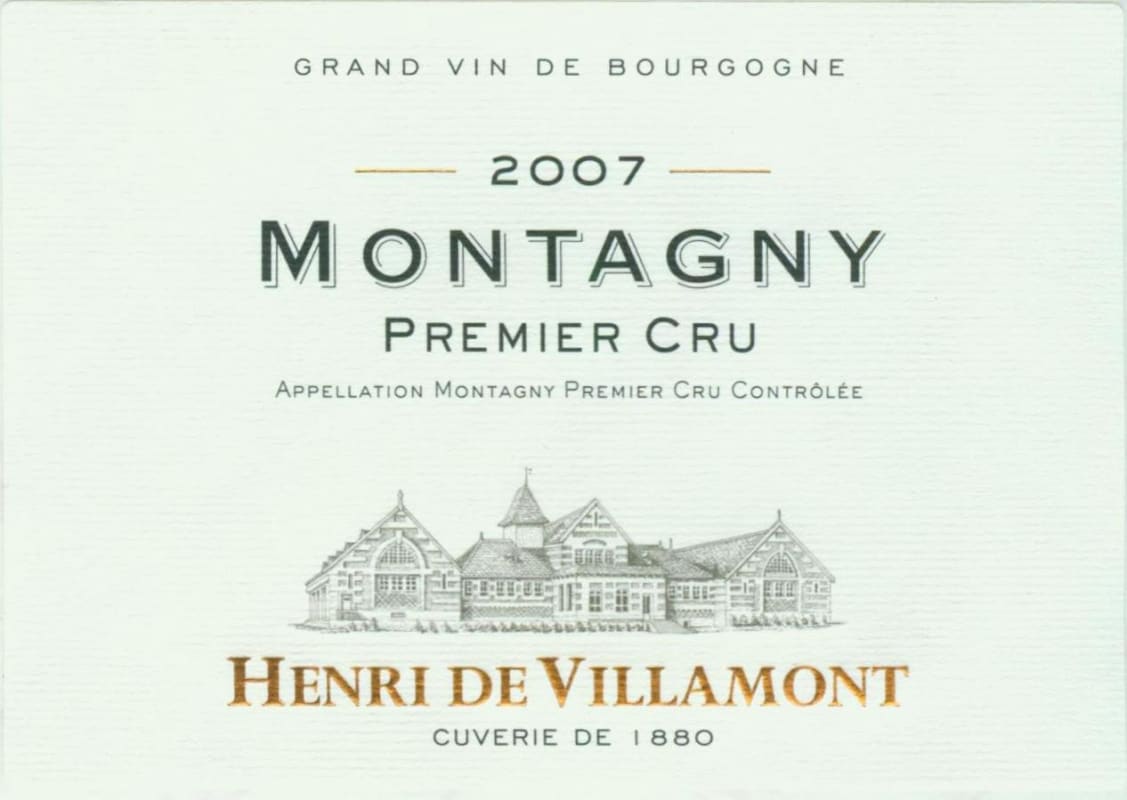 Henri de Villamont Montagny Premier Cru 2007 Front Label