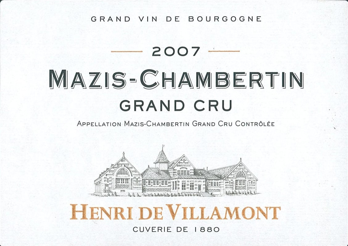 Henri de Villamont Mazis-Chambertin Grand Cru 2007 Front Label