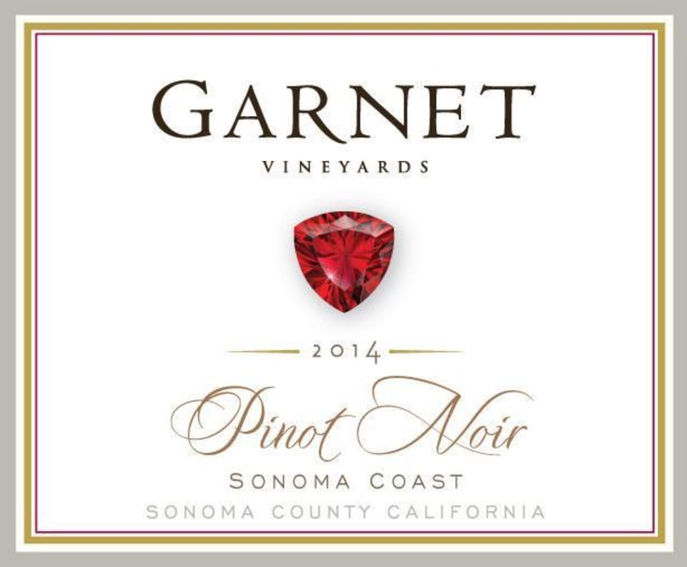 Garnet Sonoma Coast Pinot Noir 2014 Front Label