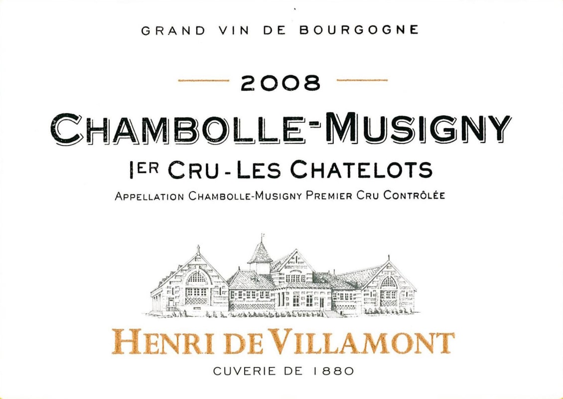 Henri de Villamont Chambolle-Musigny Les Chatelots Premier Cru 2008 Front Label