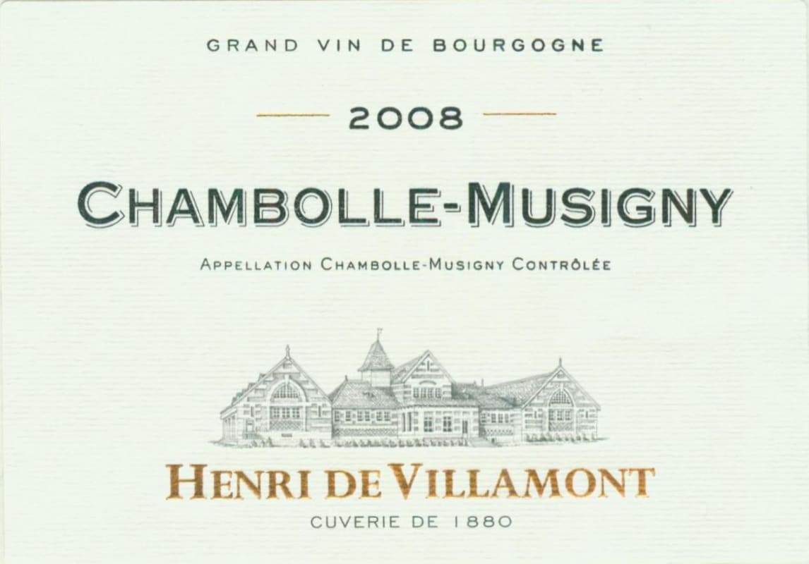 Henri de Villamont Chambolle-Musigny 2008 Front Label