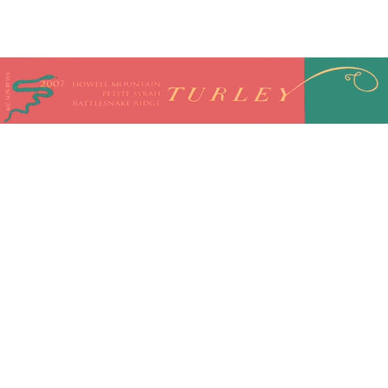 Turley Rattlesnake Ridge Petite Syrah 2007 Front Label