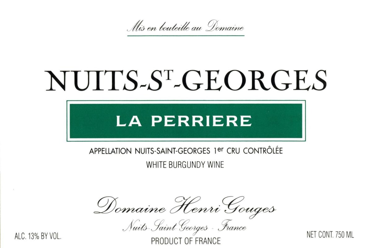 Domaine Henri Gouges Nuits-St-Georges La Perriere Premier Cru Blanc 2011 Front Label