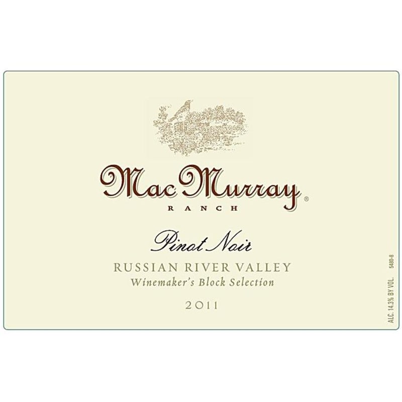 MacMurray Ranch Winemaker's Block Pinot Noir 2011 Front Label