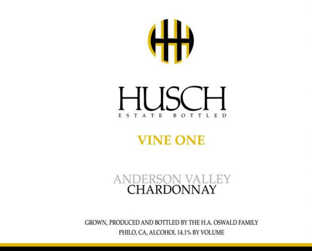 Husch Vine One Chardonnay 2012 Front Label