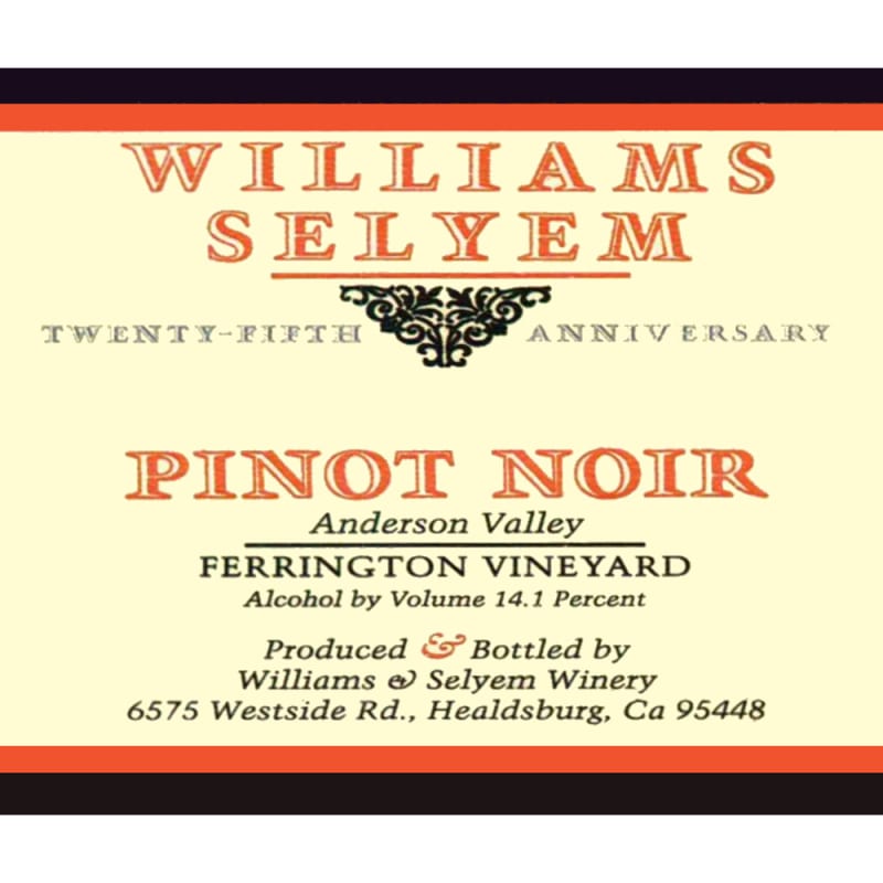 Williams Selyem Ferrington Vineyard Pinot Noir 2006 Front Label