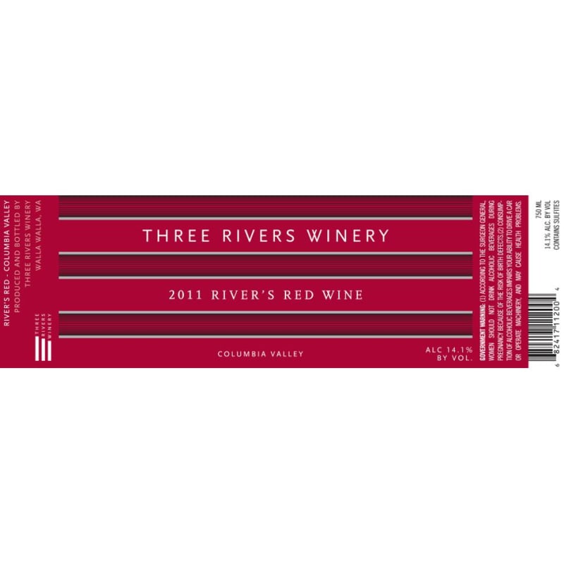 Three Rivers River's Red Blend 2011 Front Label