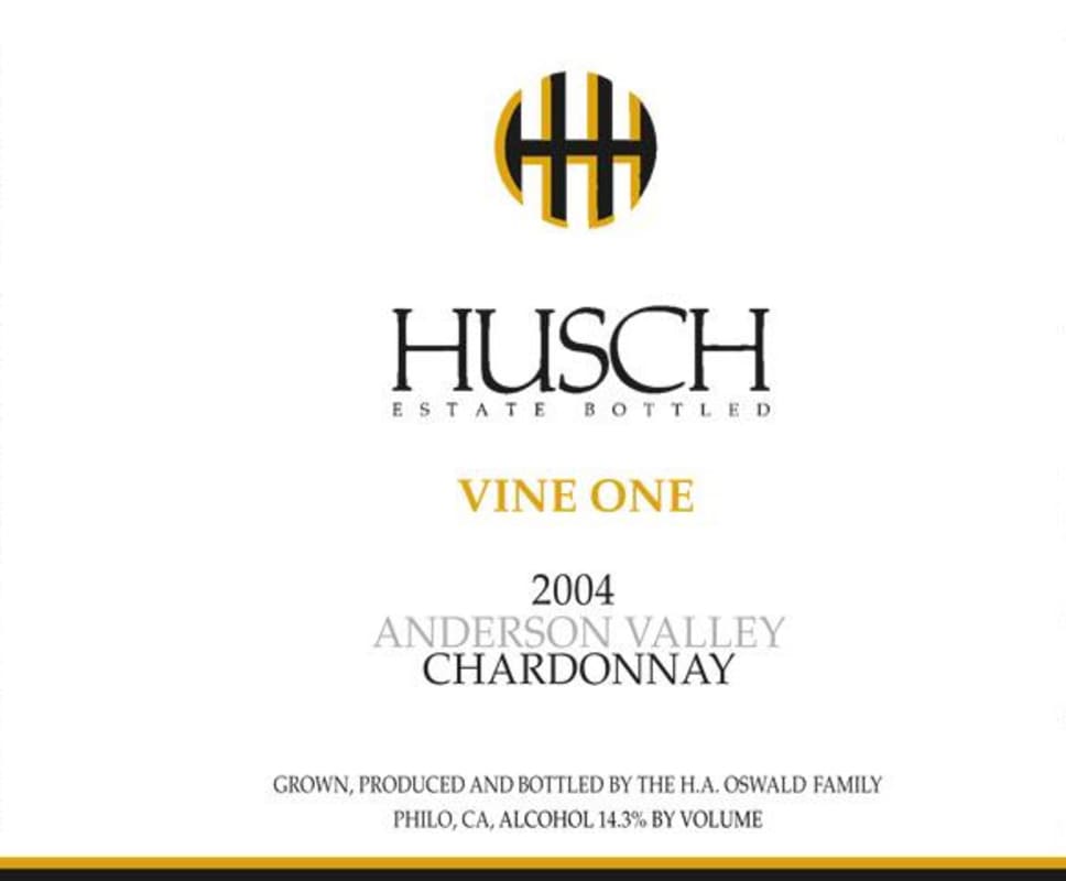 Husch Vine One Chardonnay 2004 Front Label