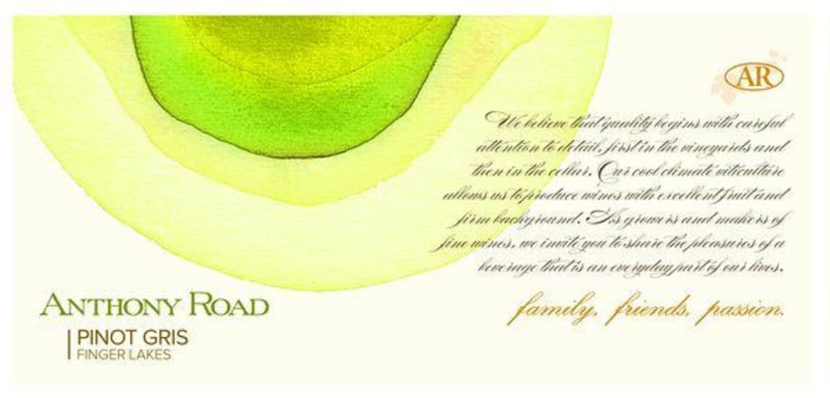Anthony Road Pinot Gris 2014 Front Label