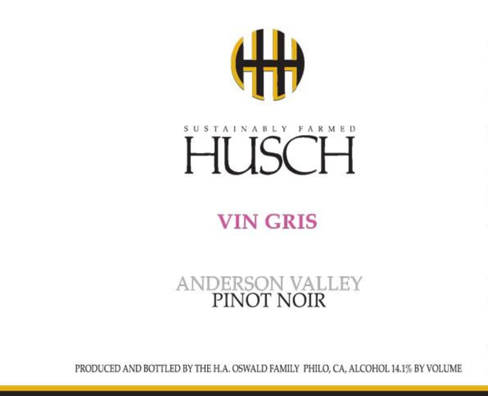 Husch Anderson Valley Vin Gris Pinot Noir 2014 Front Label