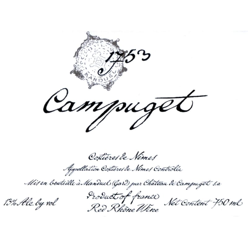 Chateau de Campuget 1753 Syrah 2010 Front Label