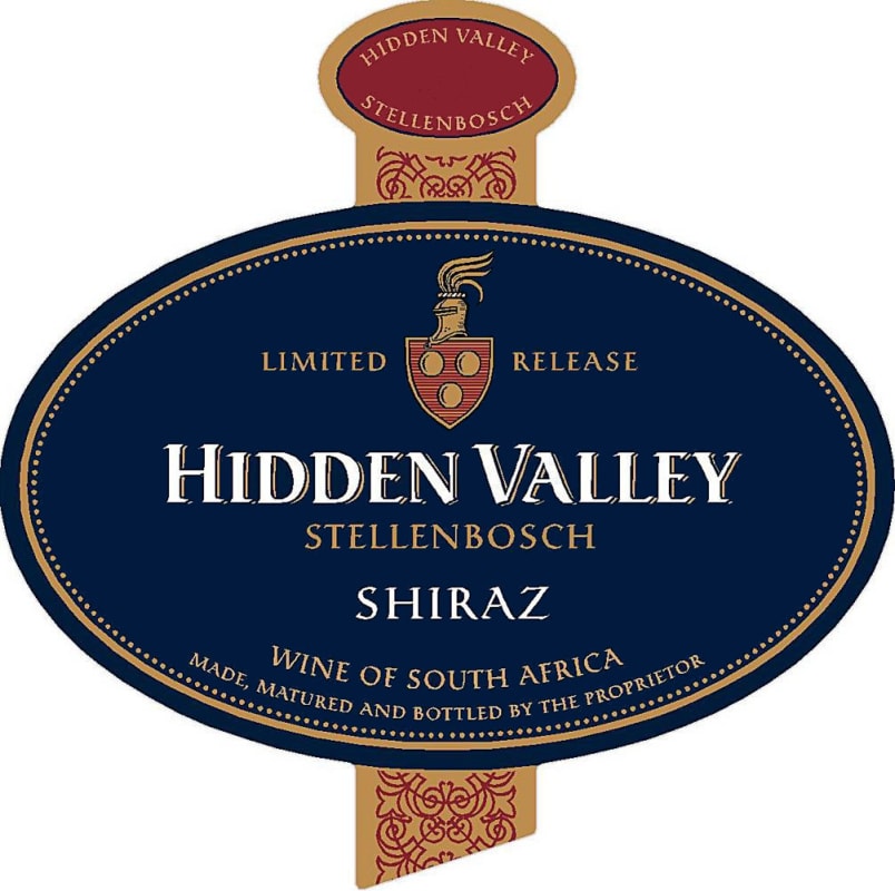 Hidden Valley Shiraz 2005 Front Label
