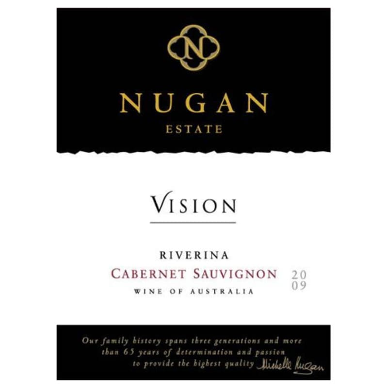 Nugan Estate Vision Cabernet Sauvignon 2009 Front Label