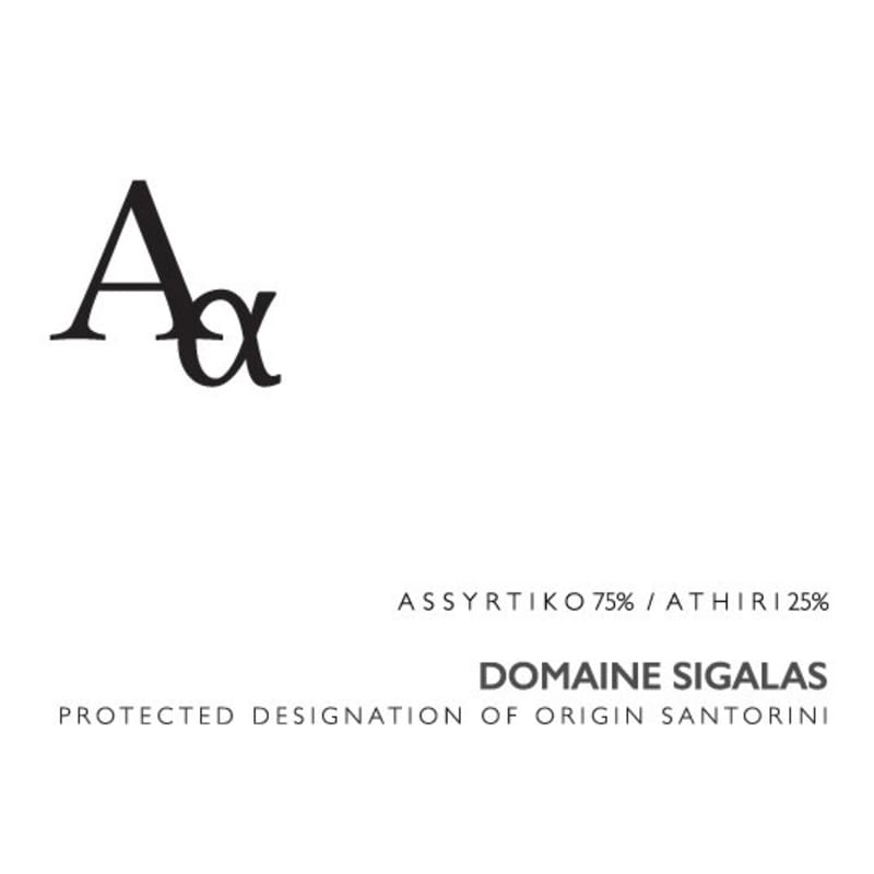 Sigalas Aa Santorini Assyrtiko-Athiri 2012 Front Label