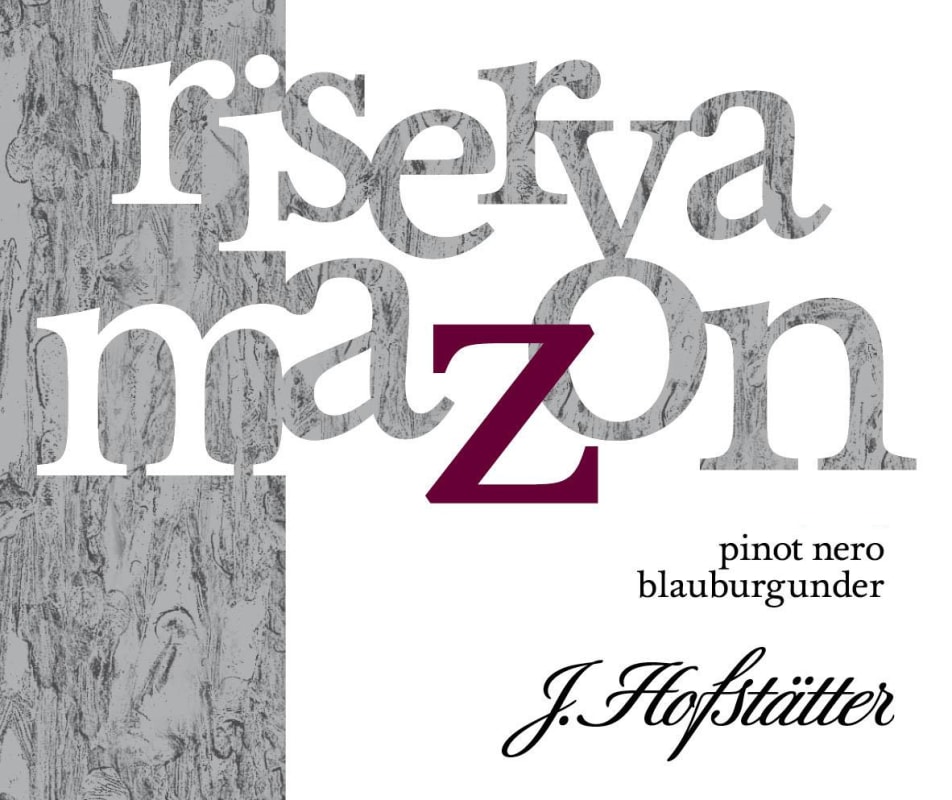 J. Hofstatter Alto Adige Riserva Pinot Nero Blauburgunder 2012 Front Label