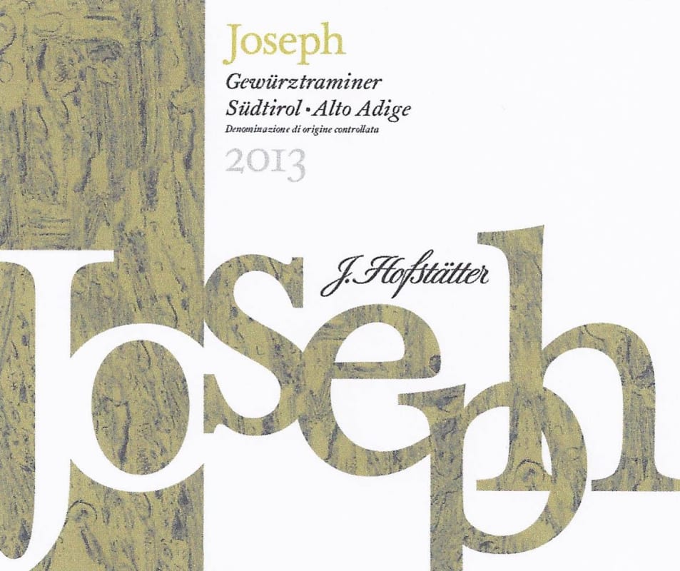 J. Hofstatter Alto Adige Joseph Gewurztraminer 2013 Front Label