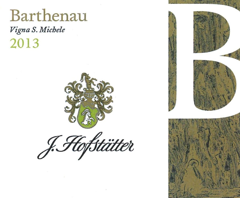 J. Hofstatter Alto Adige Barthenau Vigna S. Michele 2013 Front Label