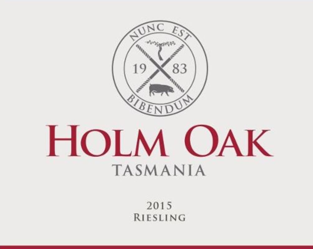 Holm Oak Tasmania Oak Vineyards Riesling 2015 Front Label