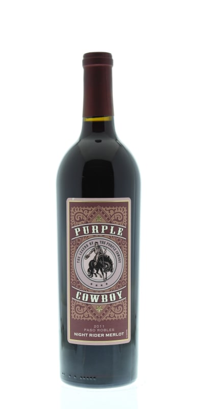 Purple Cowboy Night Rider Merlot 2011 Front Bottle Shot